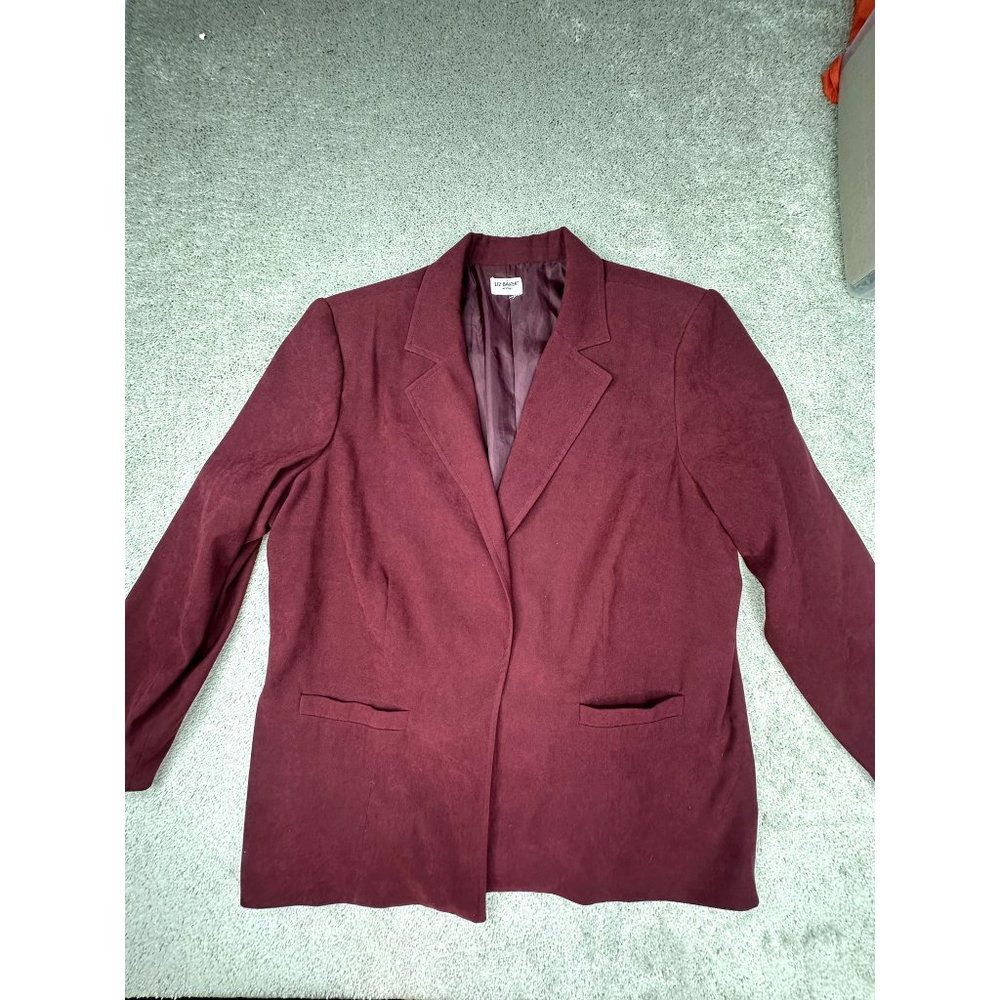 Liz Baker Ladies Dress Coat Size 24W Wine Color‎